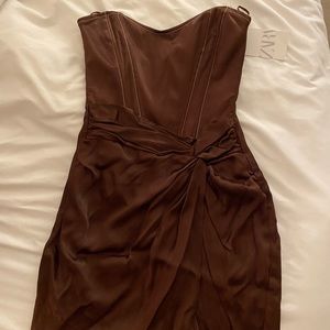 Brown ZARA dress. Never worn, new with tags. Got for Christmas,doesn't fit me.